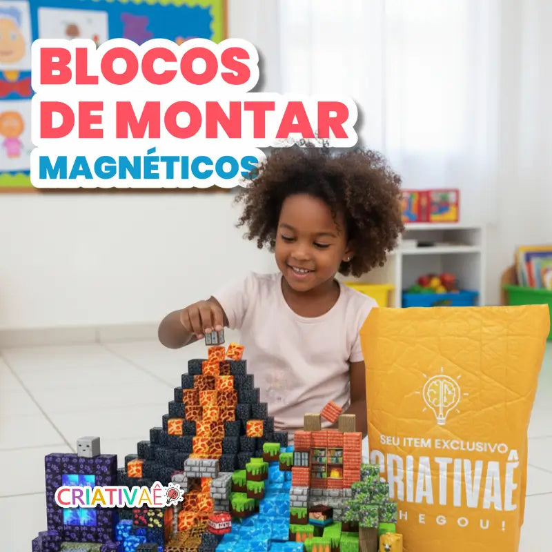 Blocos de Montar Magnéticos com luzes 150PCS – Brinquedo Educativo Montessori STEM Infantil