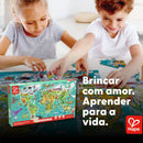 Quebra-Cabeça Mapa-Múndi Infantil 100 Peças 2 em 1 | Hape