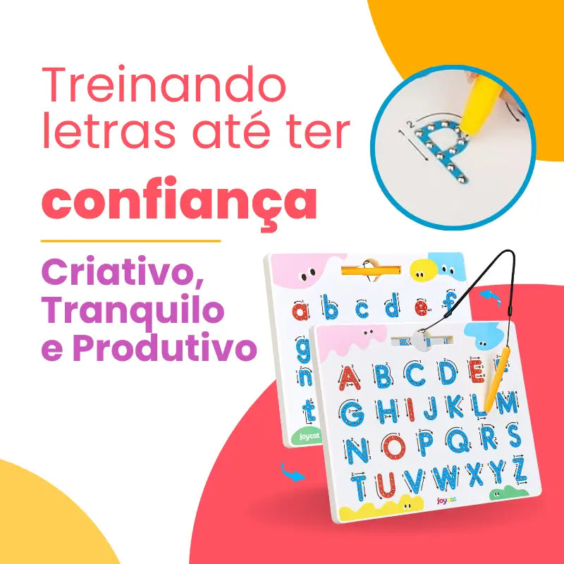Quadro Magnético de Traçado de Letras Alfabéticas Educativo de Dupla Face | CRIATIVAE